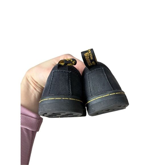 Doc Dr. Martens Women's Black Canvas Soho Three Eye Lace Up Shoe Sneakers SZ 6 - Picture 4 of 8